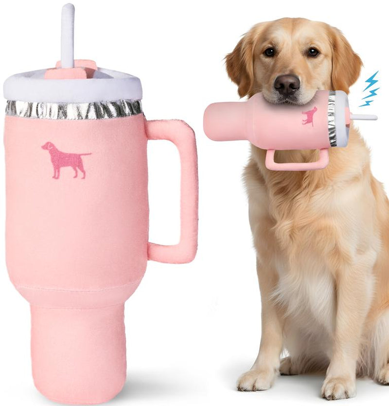 PUPROAR Pup Cup Tumbler Dog Toy – Plush Squeaky Dog Toys, Perfect Pet Toy for Puppy Birthday Presents & Chew Gift