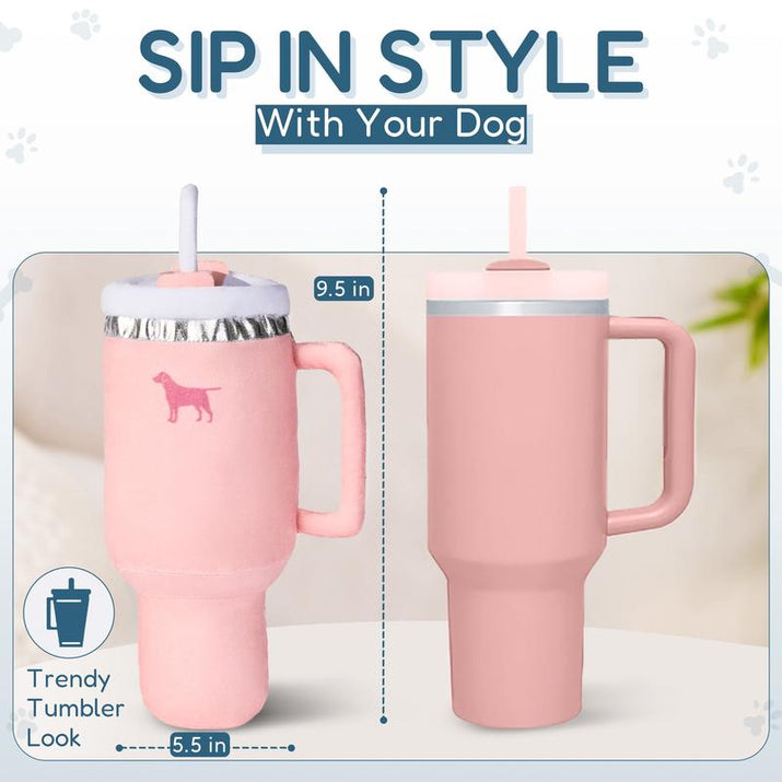 PUPROAR Pup Cup Tumbler Dog Toy – Plush Squeaky Dog Toys, Perfect Pet Toy for Puppy Birthday Presents & Chew Gift